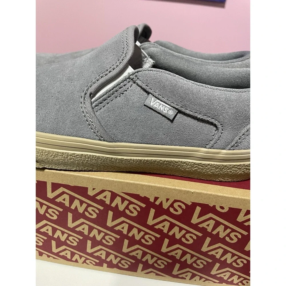 Vans Shoes Men's 8 Asher Crepe Frost Gray Slip On Sneakers Suede Casual